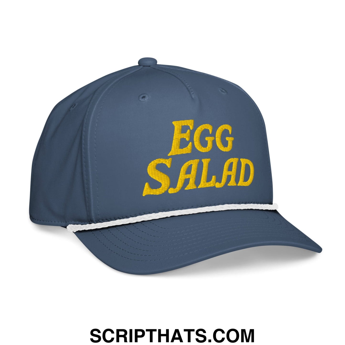 Egg Salad Embroidered Classic Golf Rope Hat Light Blue White