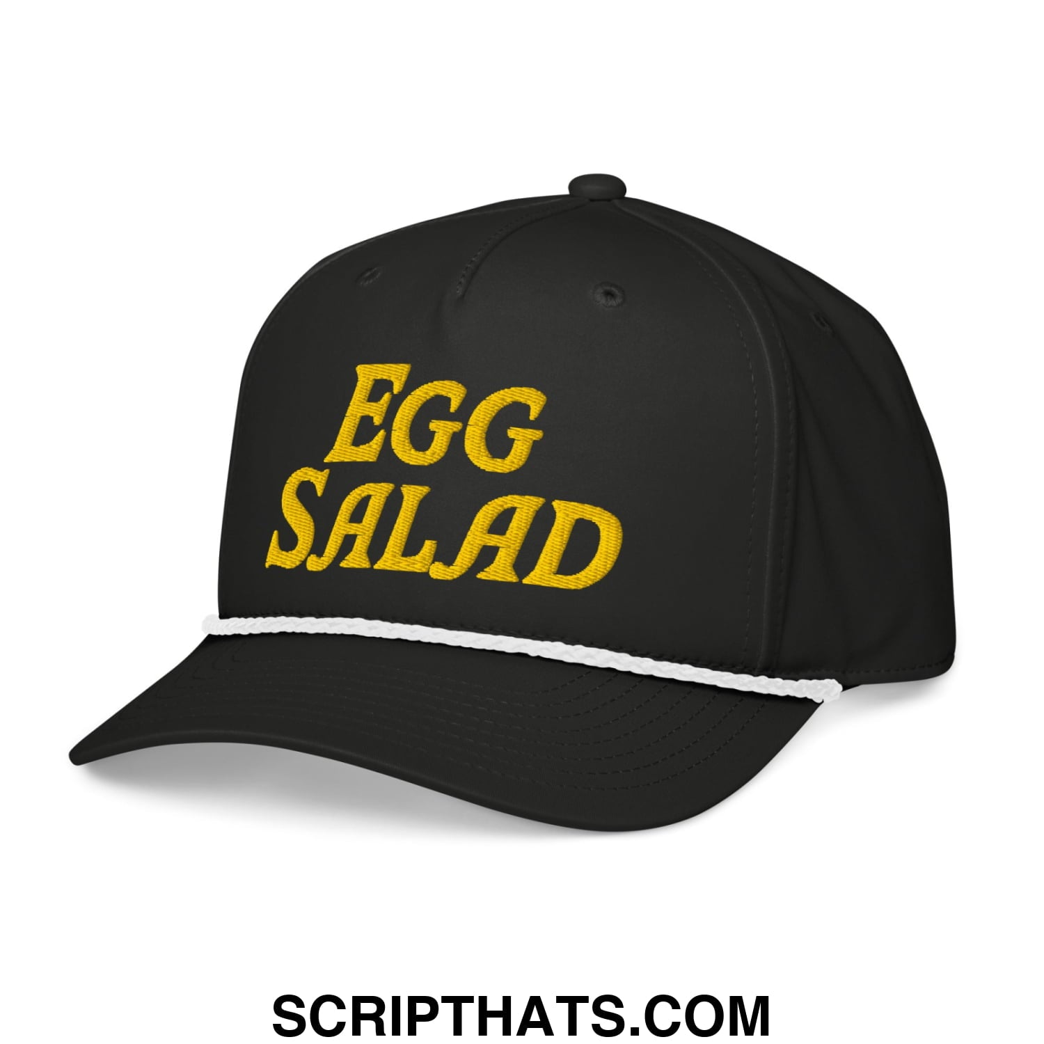 Egg Salad Embroidered Classic Golf Rope Hat Black White