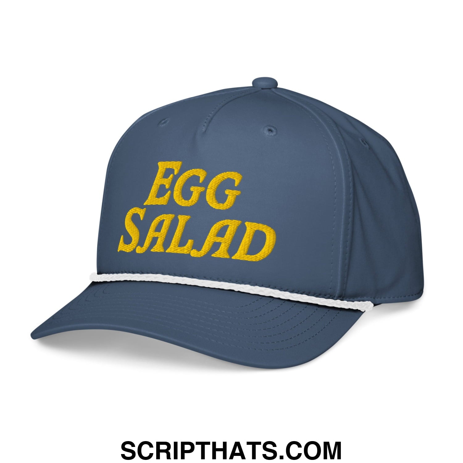 Egg Salad Embroidered Classic Golf Rope Hat Light Blue White