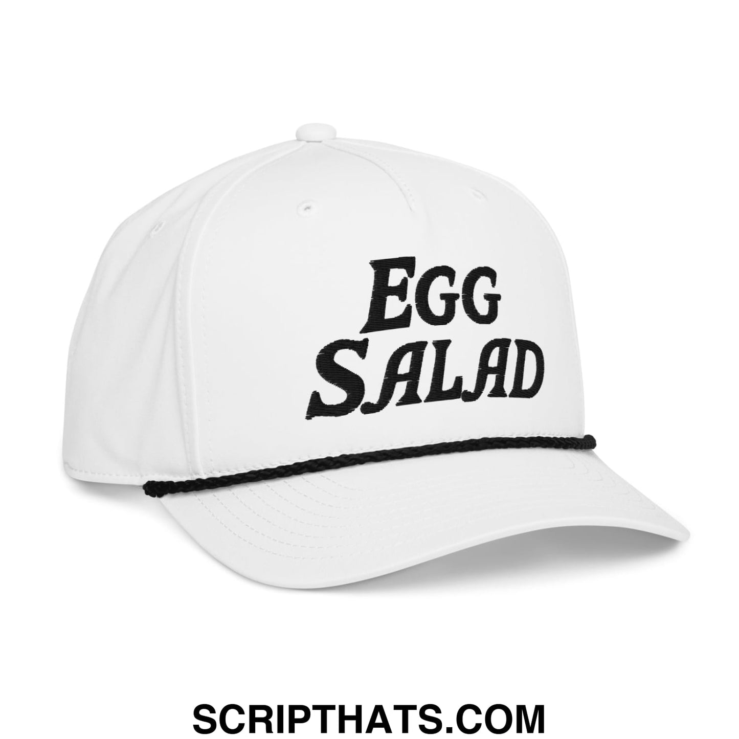 Egg Salad Embroidered Classic Golf Rope Hat White Black