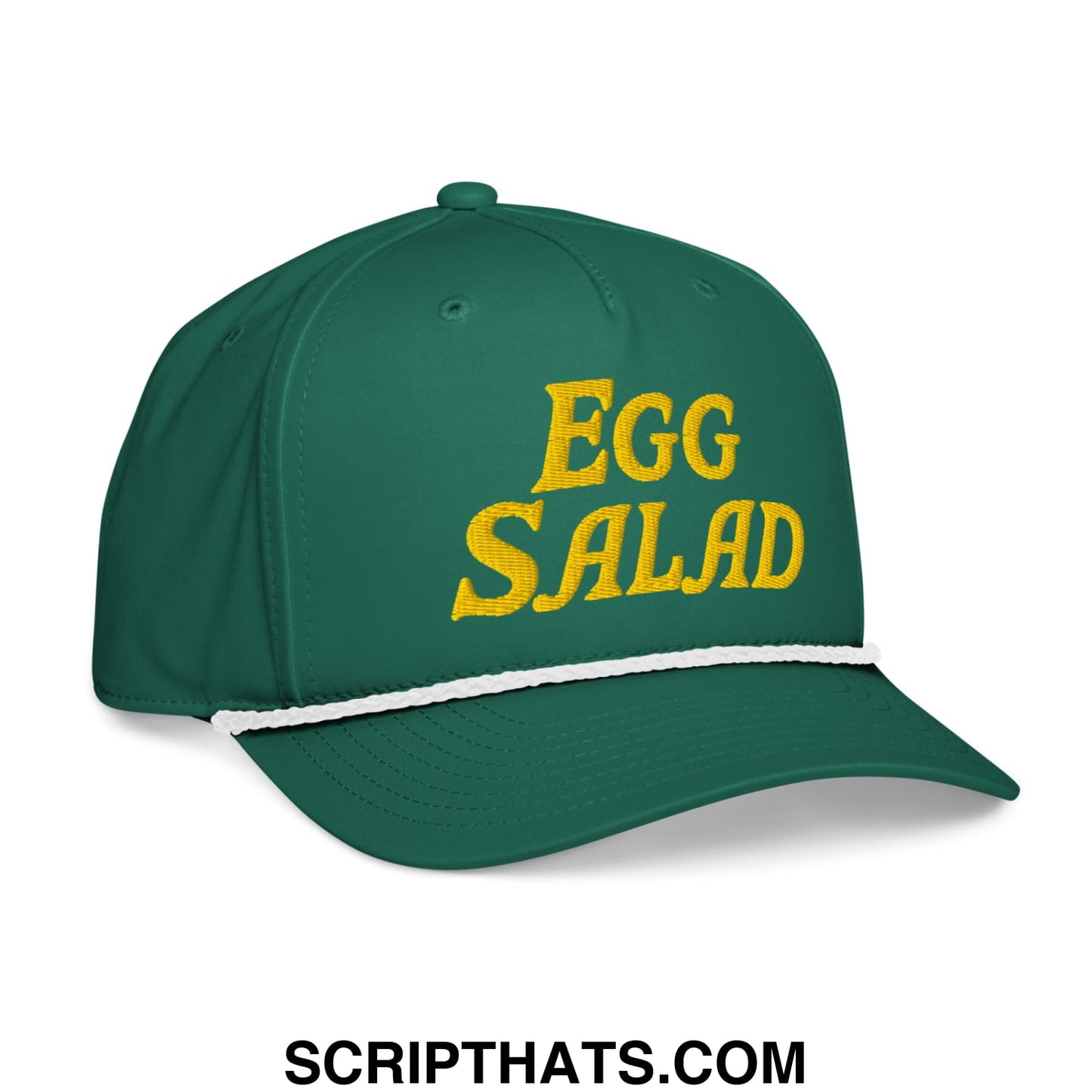 Egg Salad Embroidered Classic Golf Rope Hat Kelly White