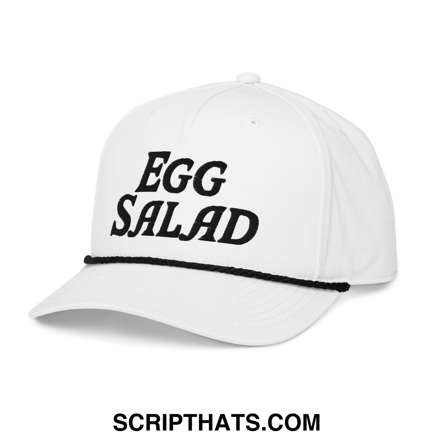 Egg Salad Embroidered Classic Golf Rope Hat White Black