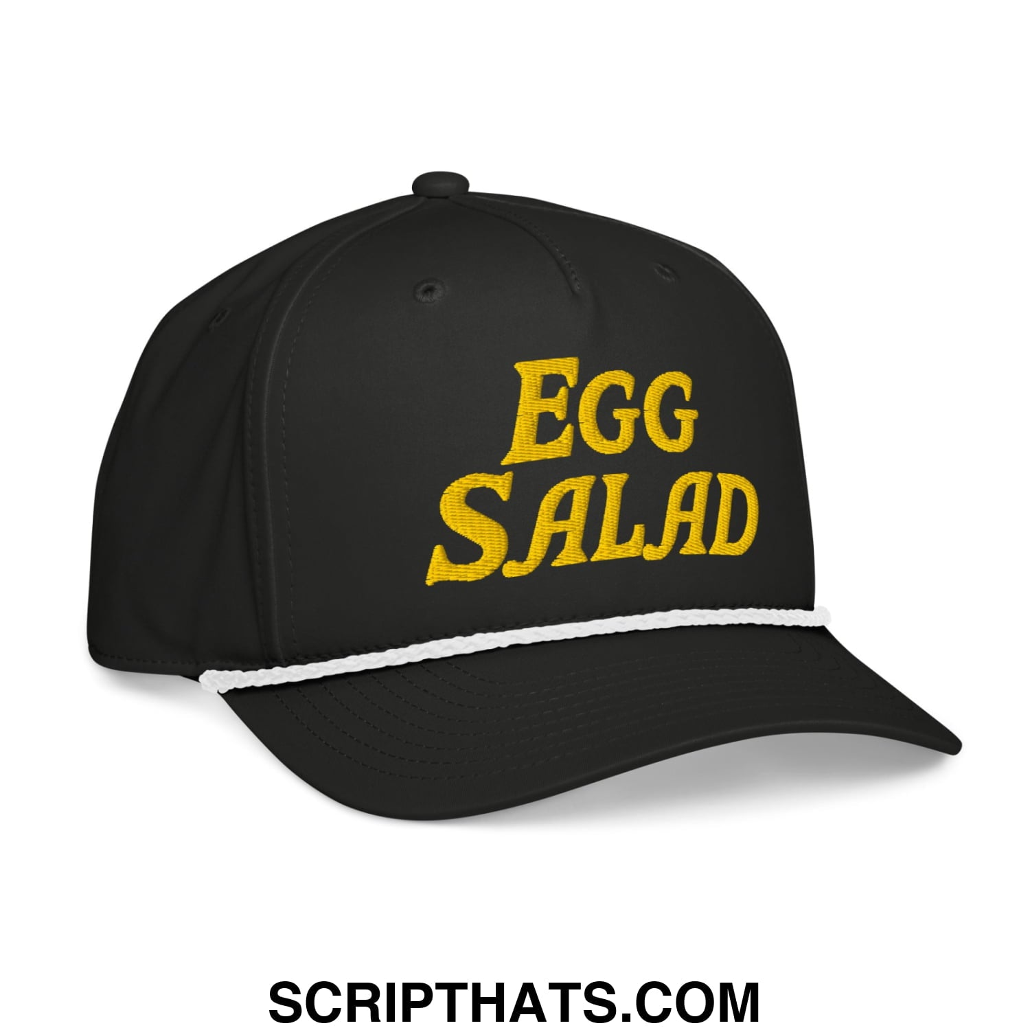 Egg Salad Embroidered Classic Golf Rope Hat Black White