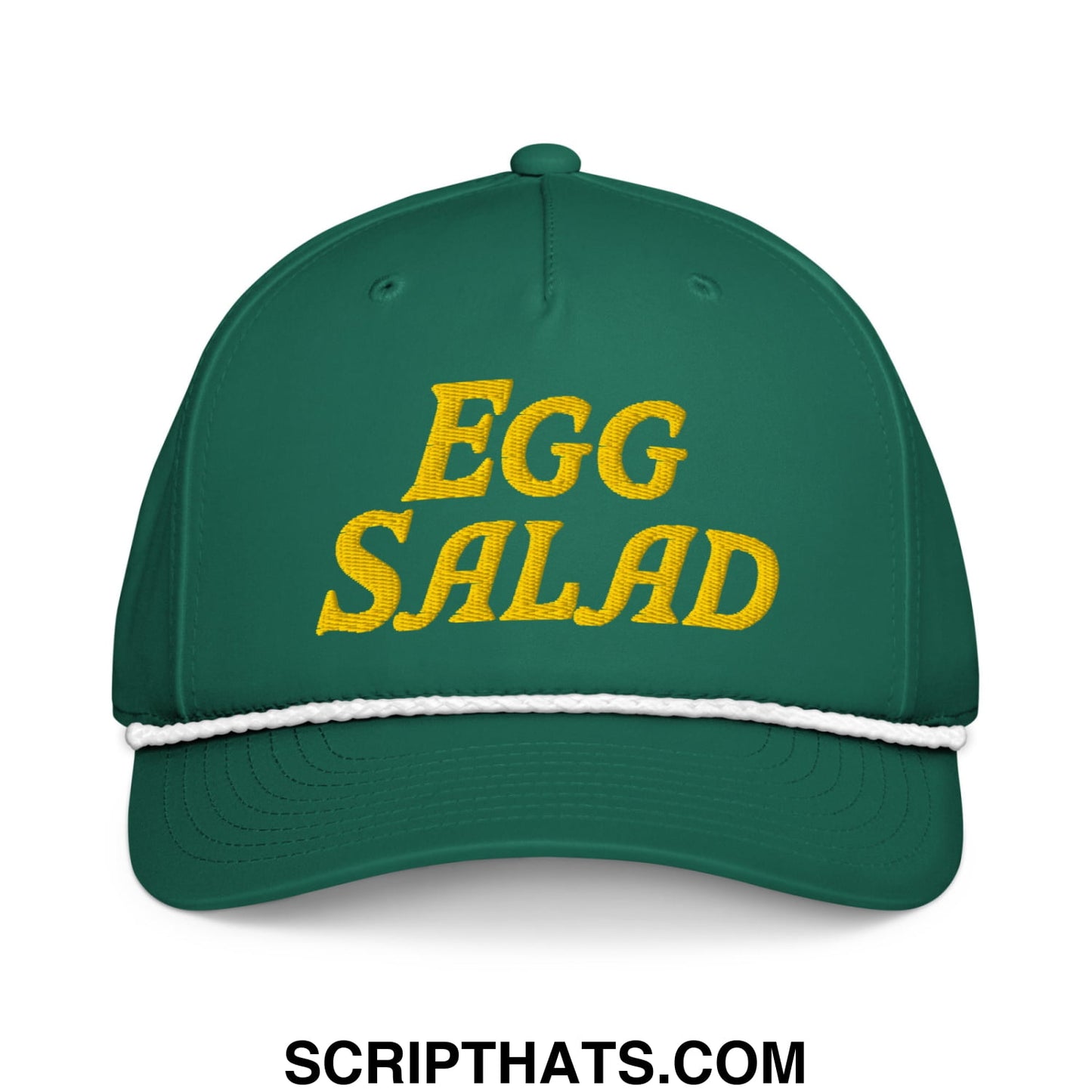 Egg Salad Embroidered Classic Golf Rope Hat Kelly White