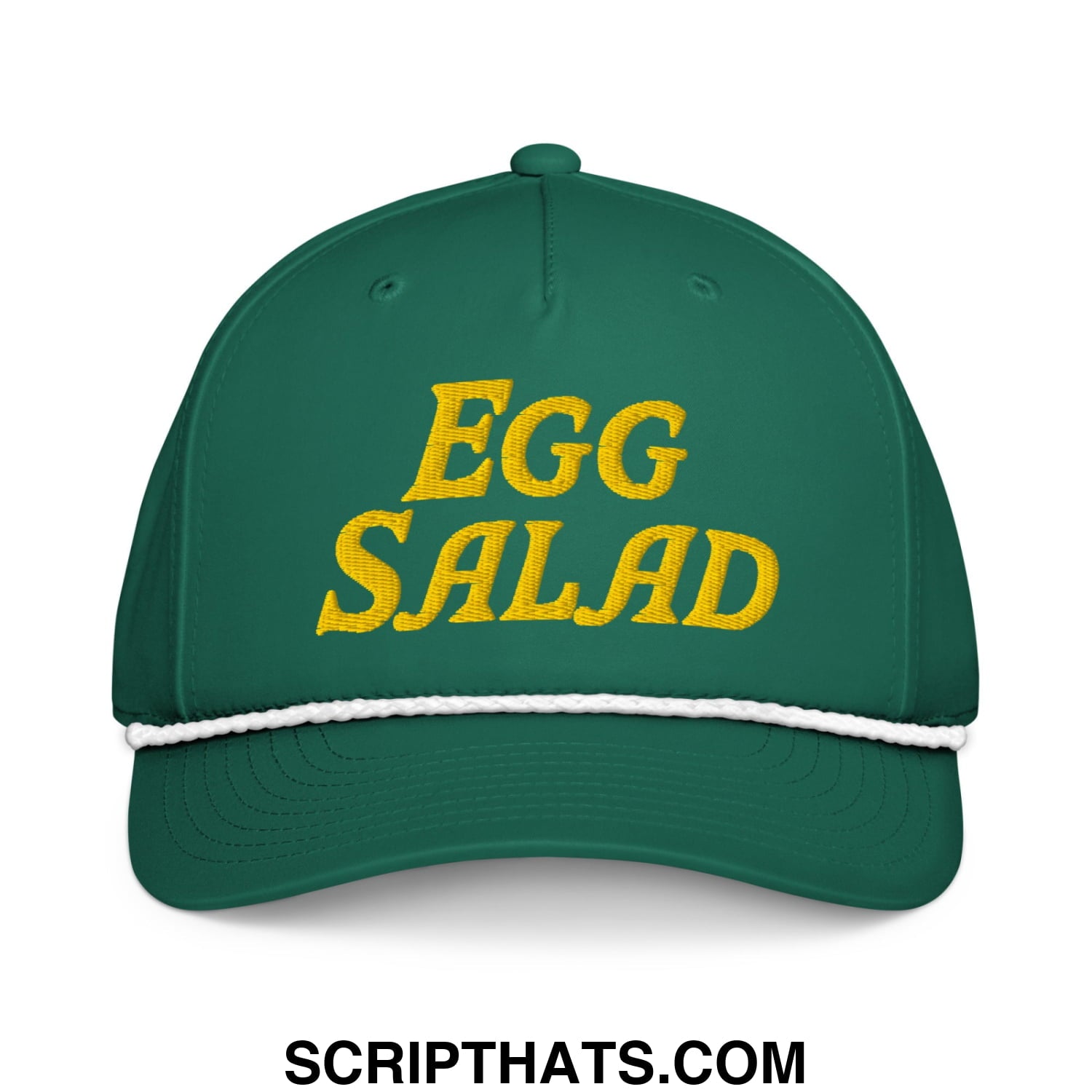Egg Salad Embroidered Classic Golf Rope Hat Kelly White