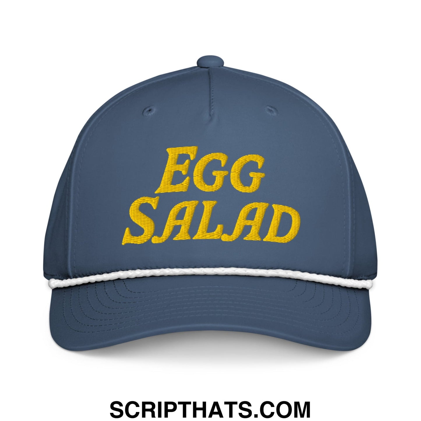 Egg Salad Embroidered Classic Golf Rope Hat Light Blue White