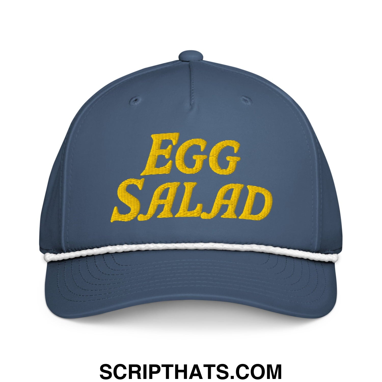 Egg Salad Embroidered Classic Golf Rope Hat Light Blue White