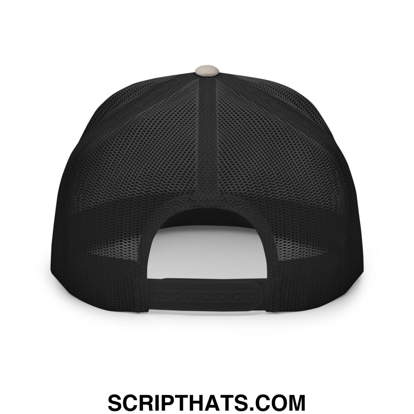 Egg Salad Embroidered Flat Bill Brim Mesh Trucker Hat Silver Black