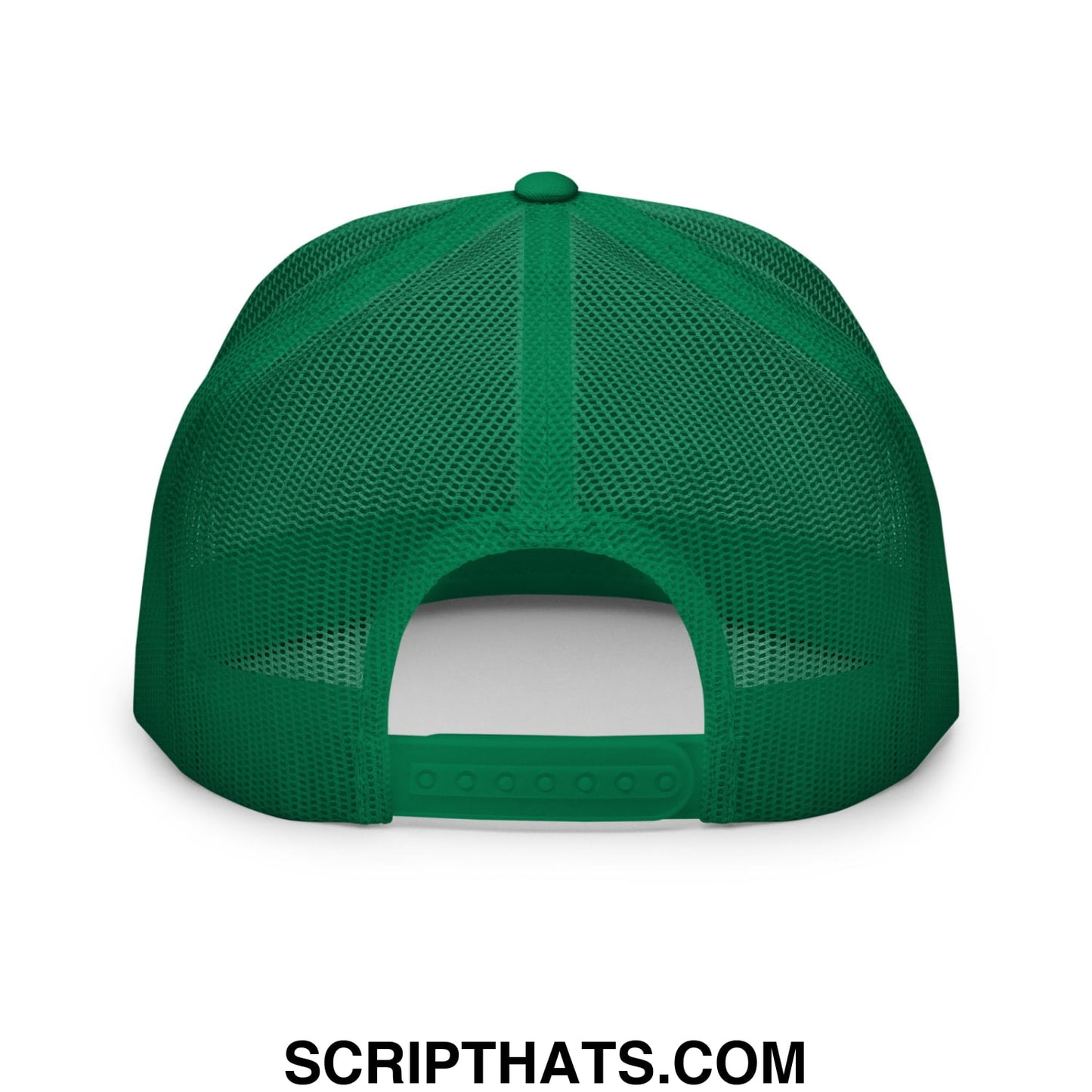 Egg Salad Embroidered Flat Bill Brim Mesh Trucker Hat Kelly White Kelly