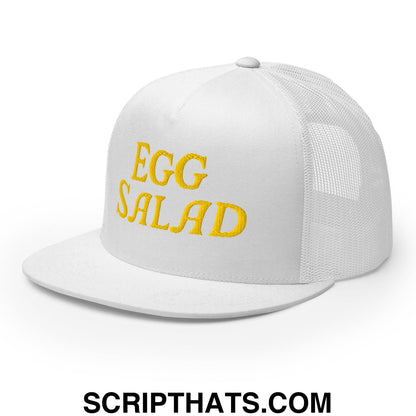 Egg Salad Embroidered Flat Bill Brim Mesh Trucker Hat Default Title