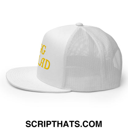 Egg Salad Embroidered Flat Bill Brim Mesh Trucker Hat Default Title