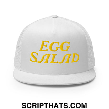 Egg Salad Embroidered Flat Bill Brim Mesh Trucker Hat Default Title