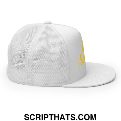 Egg Salad Embroidered Flat Bill Brim Mesh Trucker Hat Default Title