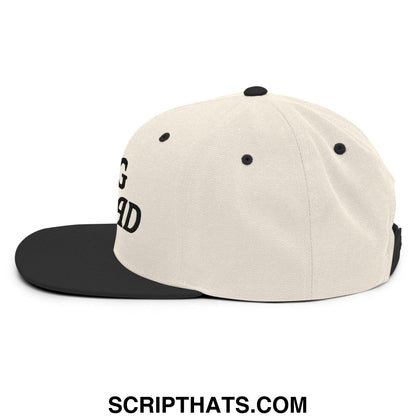 Egg Salad Embroidered Flat Bill Brim Snapback Hat Natural Black