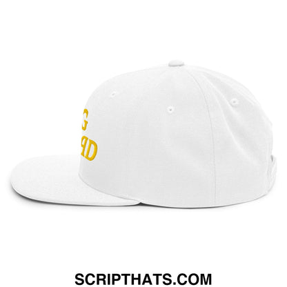 Egg Salad Embroidered Flat Bill Brim Snapback Hat White
