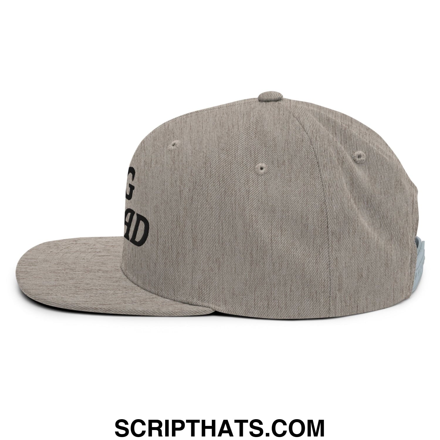 Egg Salad Embroidered Flat Bill Brim Snapback Hat Heather Grey