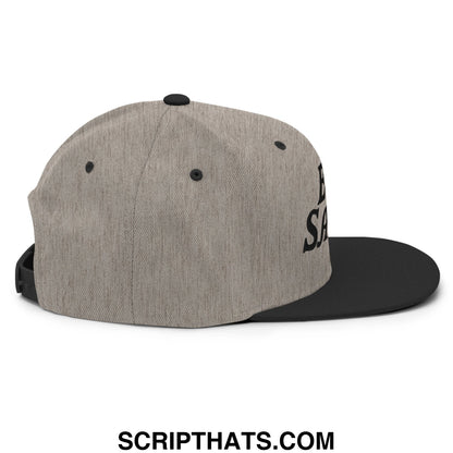 Egg Salad Embroidered Flat Bill Brim Snapback Hat Heather Black