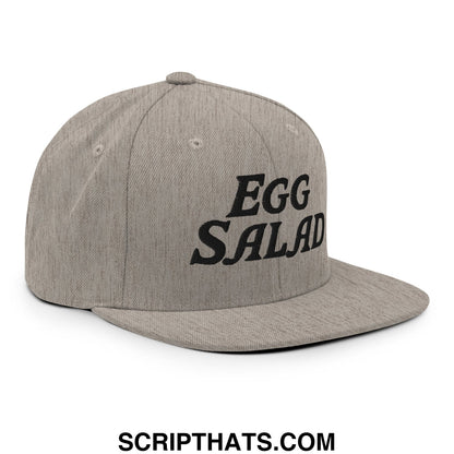 Egg Salad Embroidered Flat Bill Brim Snapback Hat Heather Grey