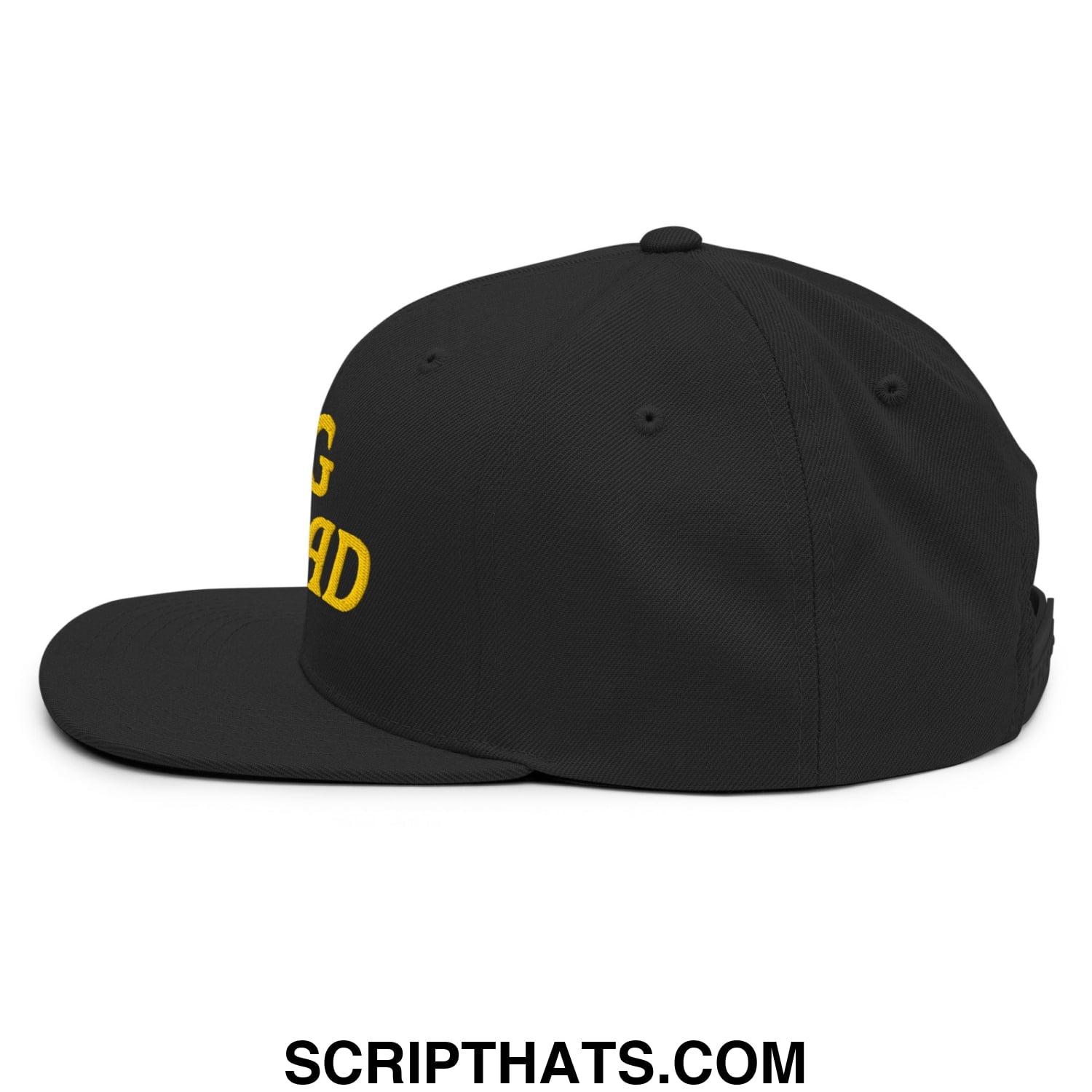 Egg Salad Embroidered Flat Bill Brim Snapback Hat Black