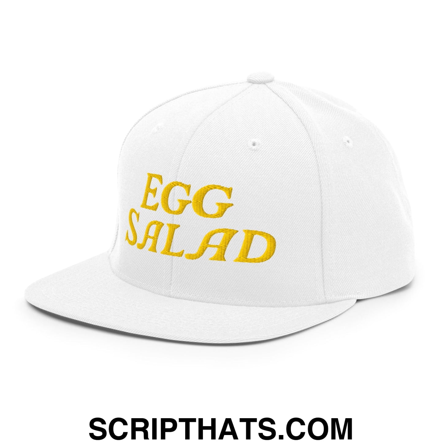 Egg Salad Embroidered Flat Bill Brim Snapback Hat Default Title