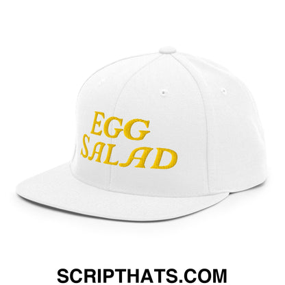 Egg Salad Embroidered Flat Bill Brim Snapback Hat Default Title