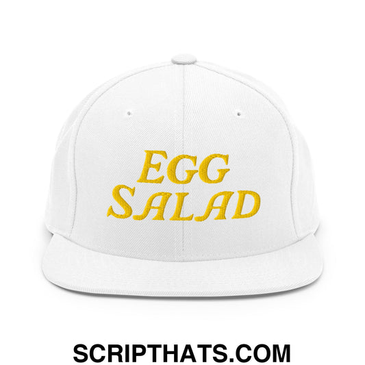 Egg Salad Embroidered Flat Bill Brim Snapback Hat Default Title