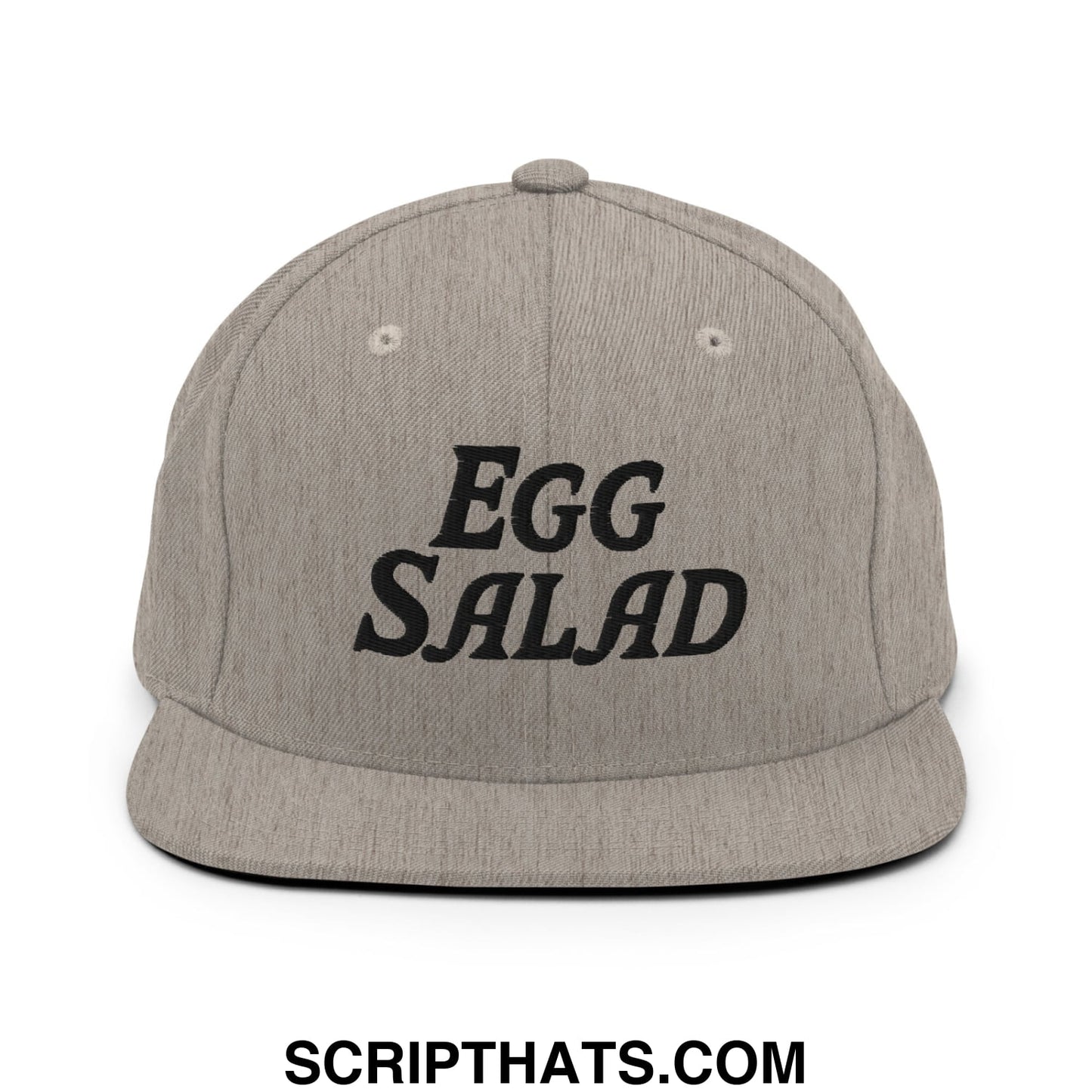 Egg Salad Embroidered Flat Bill Brim Snapback Hat Heather Grey