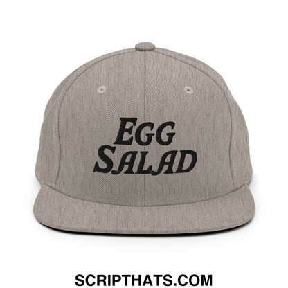 Egg Salad Embroidered Flat Bill Brim Snapback Hat Heather Grey