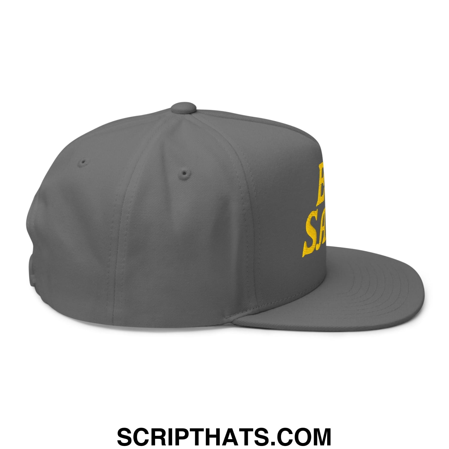 Egg Salad Embroidered Flat Brim Bill Golf 5 Panel Snapback Hat Grey
