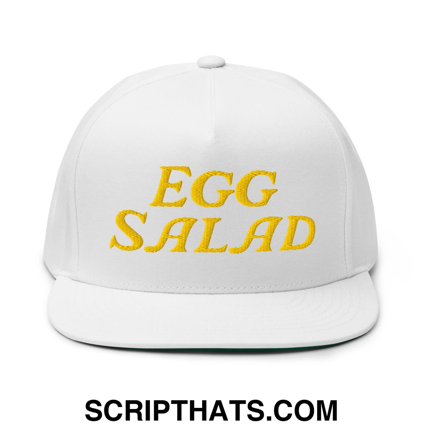 Egg Salad Embroidered Flat Brim Bill Golf 5 Panel Snapback Hat Default Title