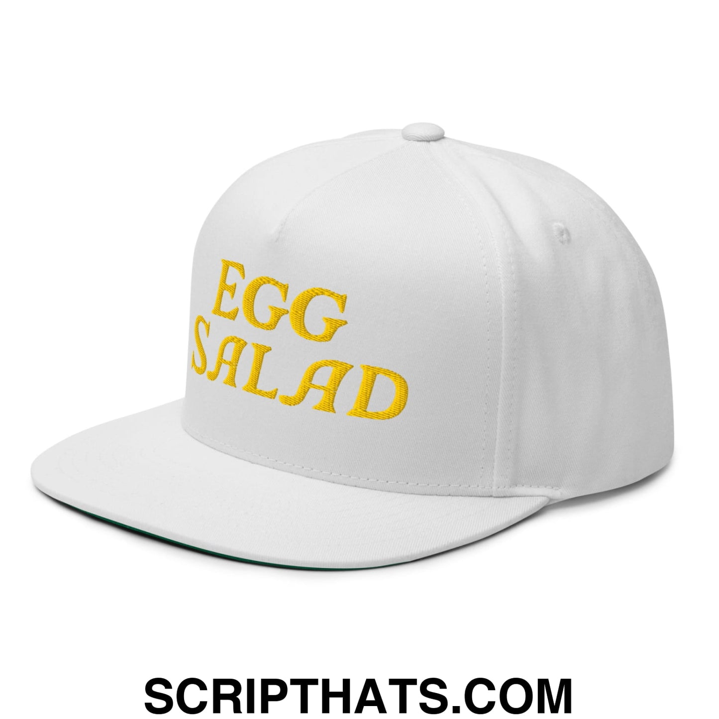 Egg Salad Embroidered Flat Brim Bill Golf 5 Panel Snapback Hat Default Title