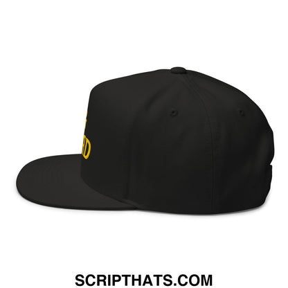 Egg Salad Embroidered Flat Brim Bill Golf 5 Panel Snapback Hat Black