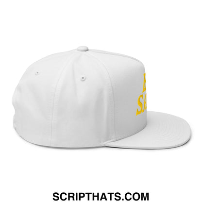 Egg Salad Embroidered Flat Brim Bill Golf 5 Panel Snapback Hat White