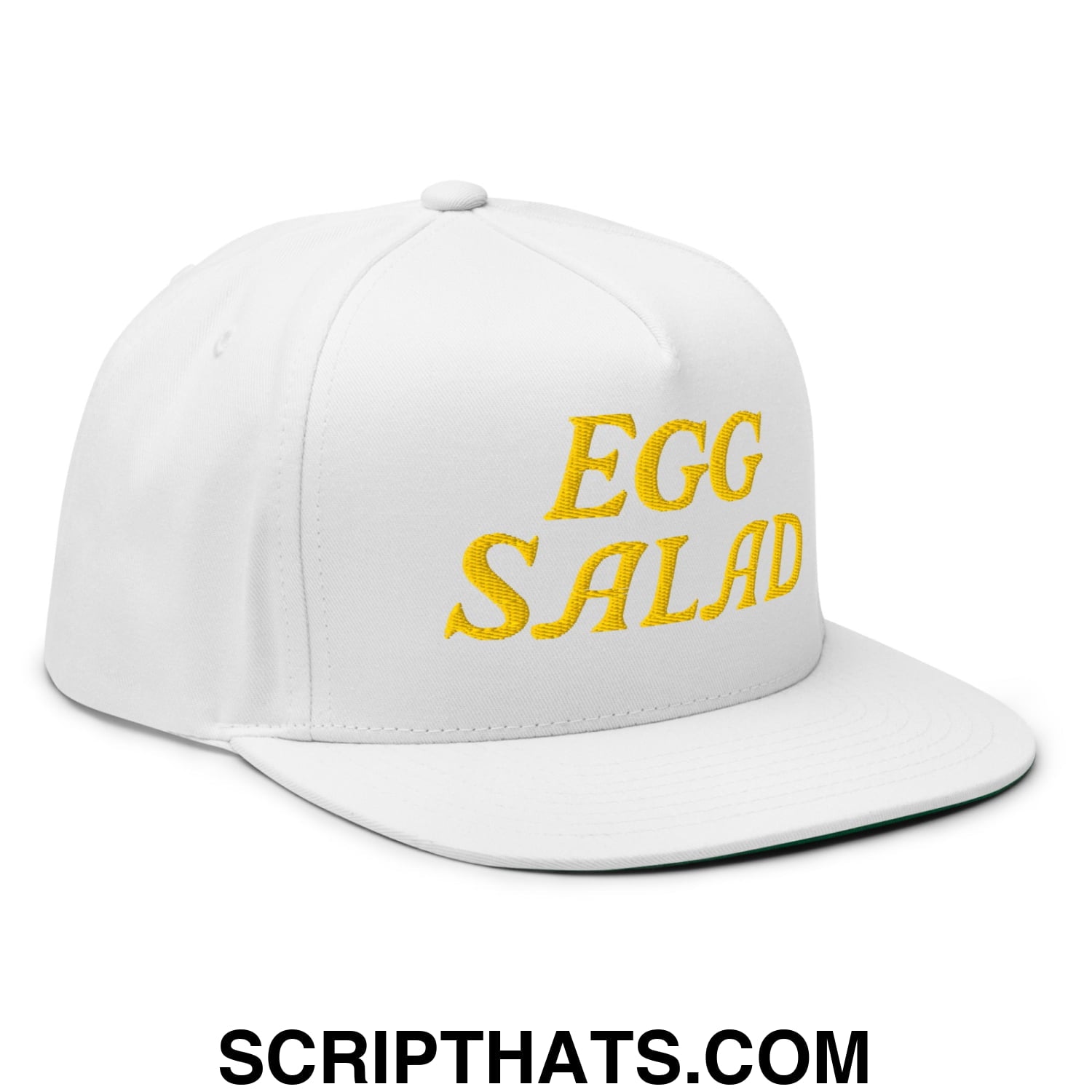 Egg Salad Embroidered Flat Brim Bill Golf 5 Panel Snapback Hat Default Title