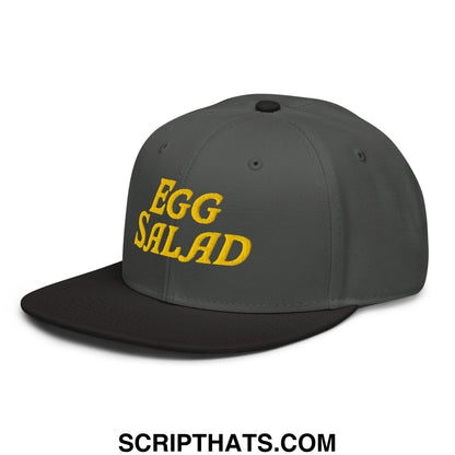 Egg Salad Embroidered Flat Brim Bill Snapback Hat Black Charcoal gray Charcoal gray