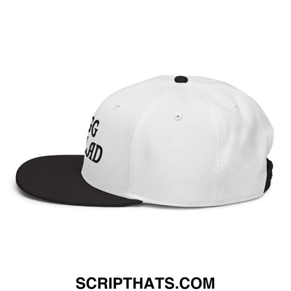 Egg Salad Embroidered Flat Brim Bill Snapback Hat Black White White