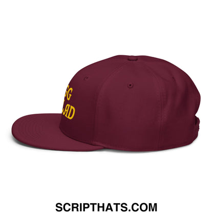 Egg Salad Embroidered Flat Brim Bill Snapback Hat Burgundy maroon
