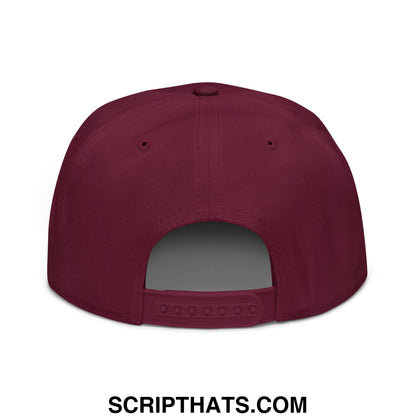 Egg Salad Embroidered Flat Brim Bill Snapback Hat Burgundy maroon