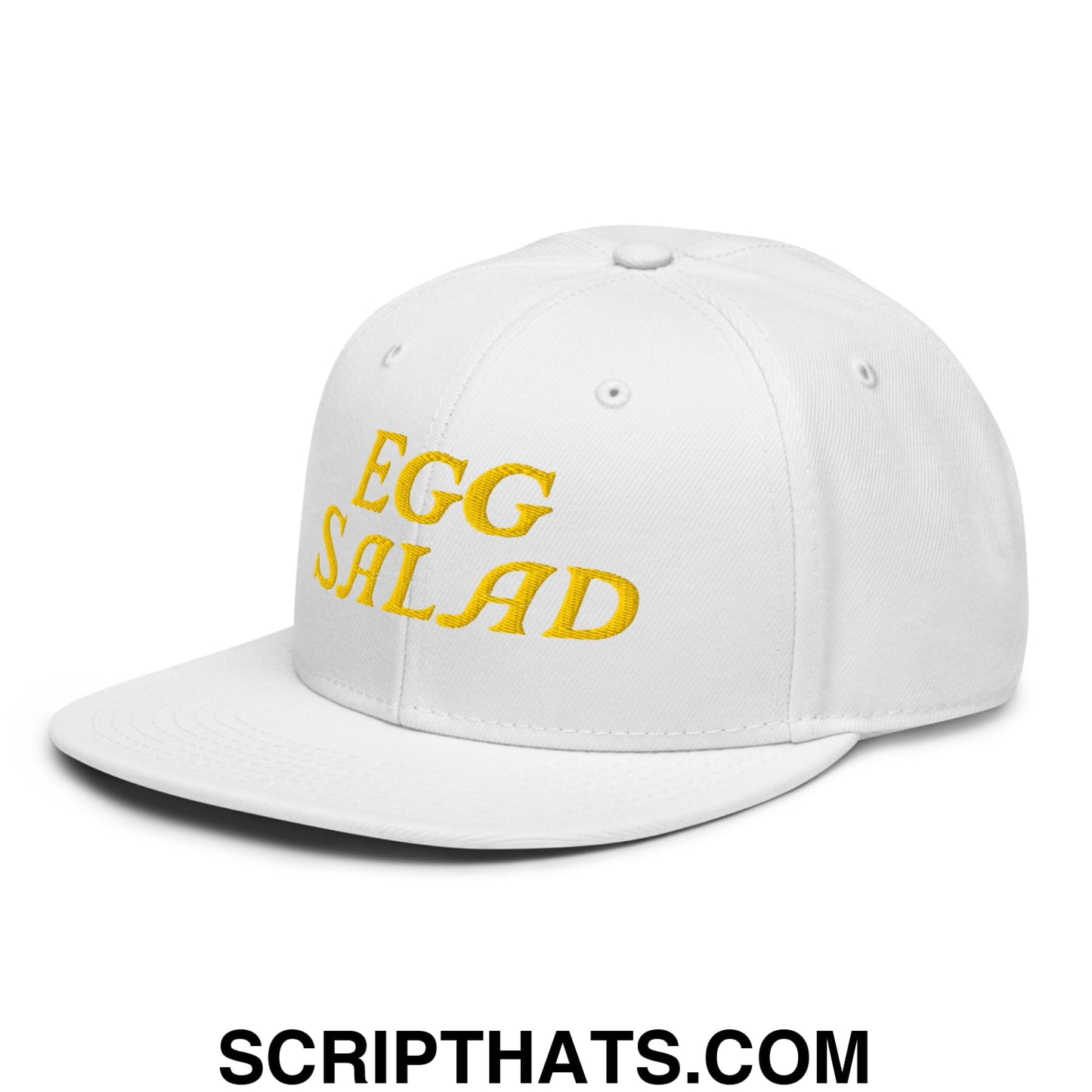 Egg Salad Embroidered Flat Brim Bill Snapback Hat Default Title