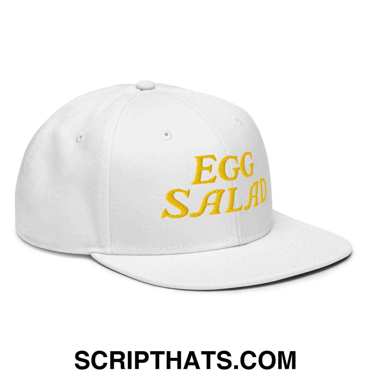 Egg Salad Embroidered Flat Brim Bill Snapback Hat Default Title
