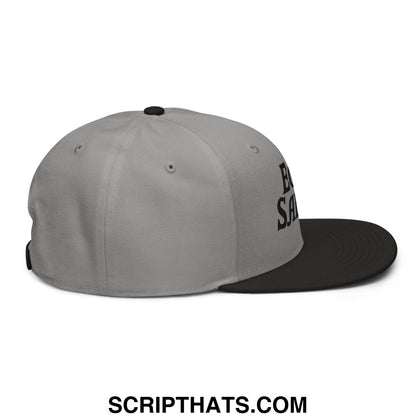 Egg Salad Embroidered Flat Brim Bill Snapback Hat Black Gray Gray