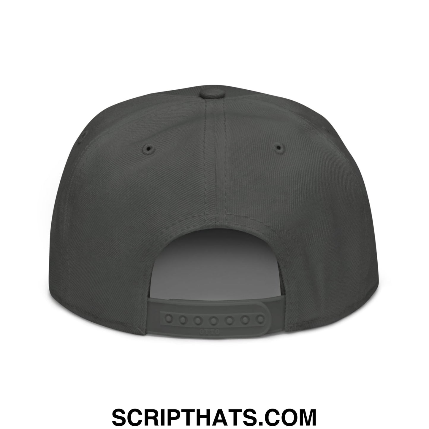 Egg Salad Embroidered Flat Brim Bill Snapback Hat Charcoal gray