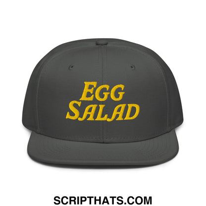 Egg Salad Embroidered Flat Brim Bill Snapback Hat Charcoal gray