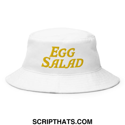 Egg Salad Embroidered Golf Bucket Hat White