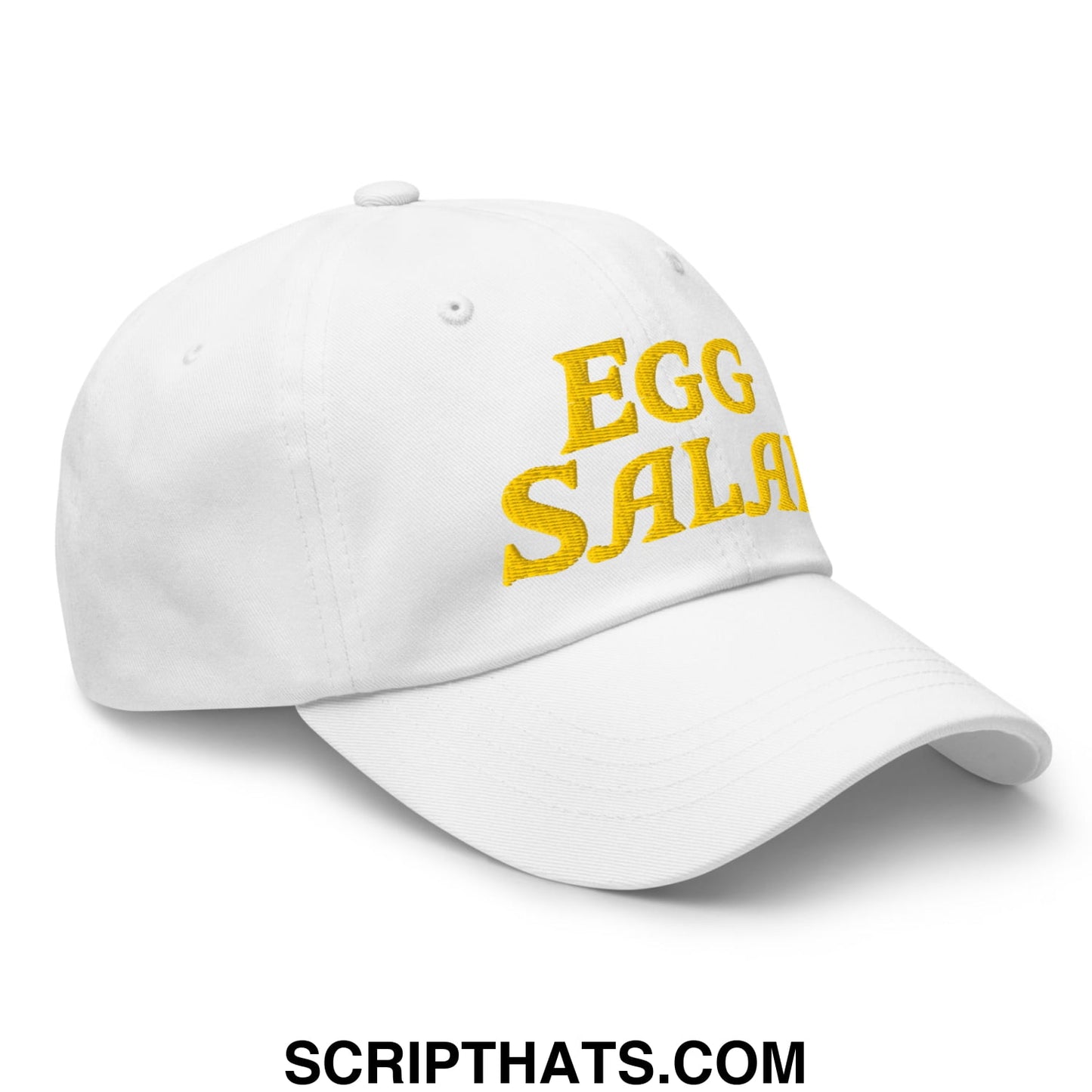 Egg Salad Embroidered Golf Dad Hat White
