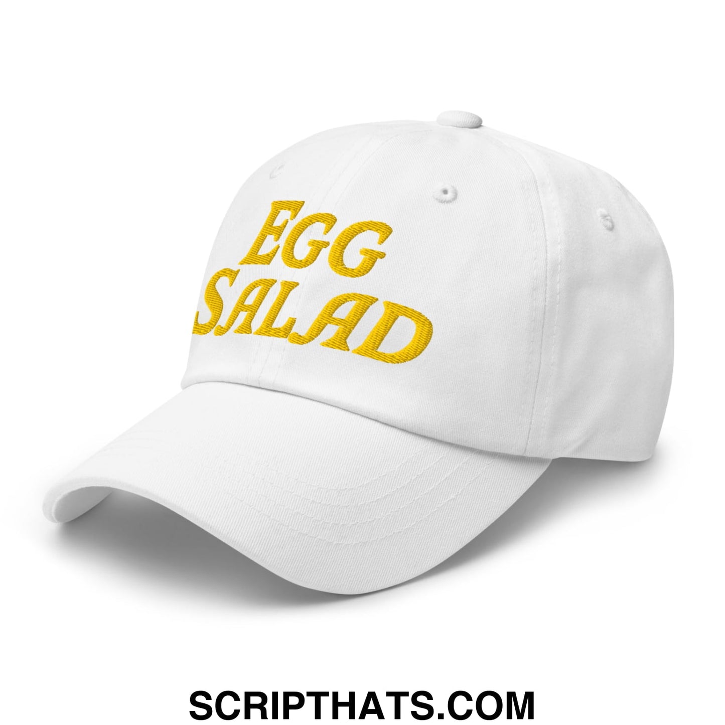 Egg Salad Embroidered Golf Dad Hat White