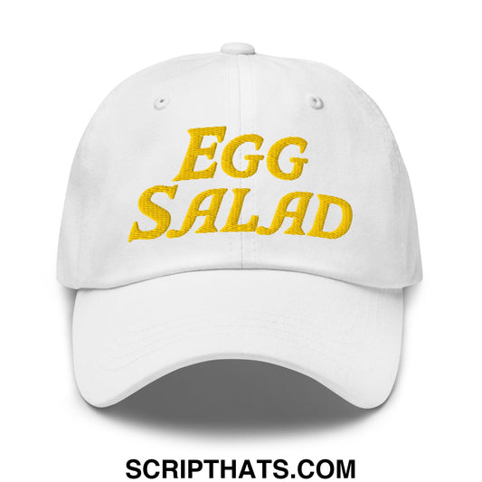 Egg Salad Embroidered Golf Dad Hat White