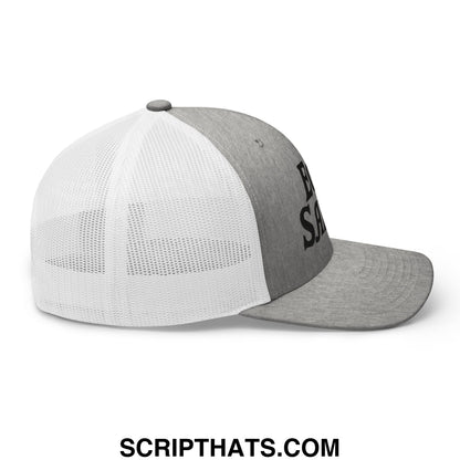 Egg Salad Embroidered Mesh Trucker Hat Heather Grey White