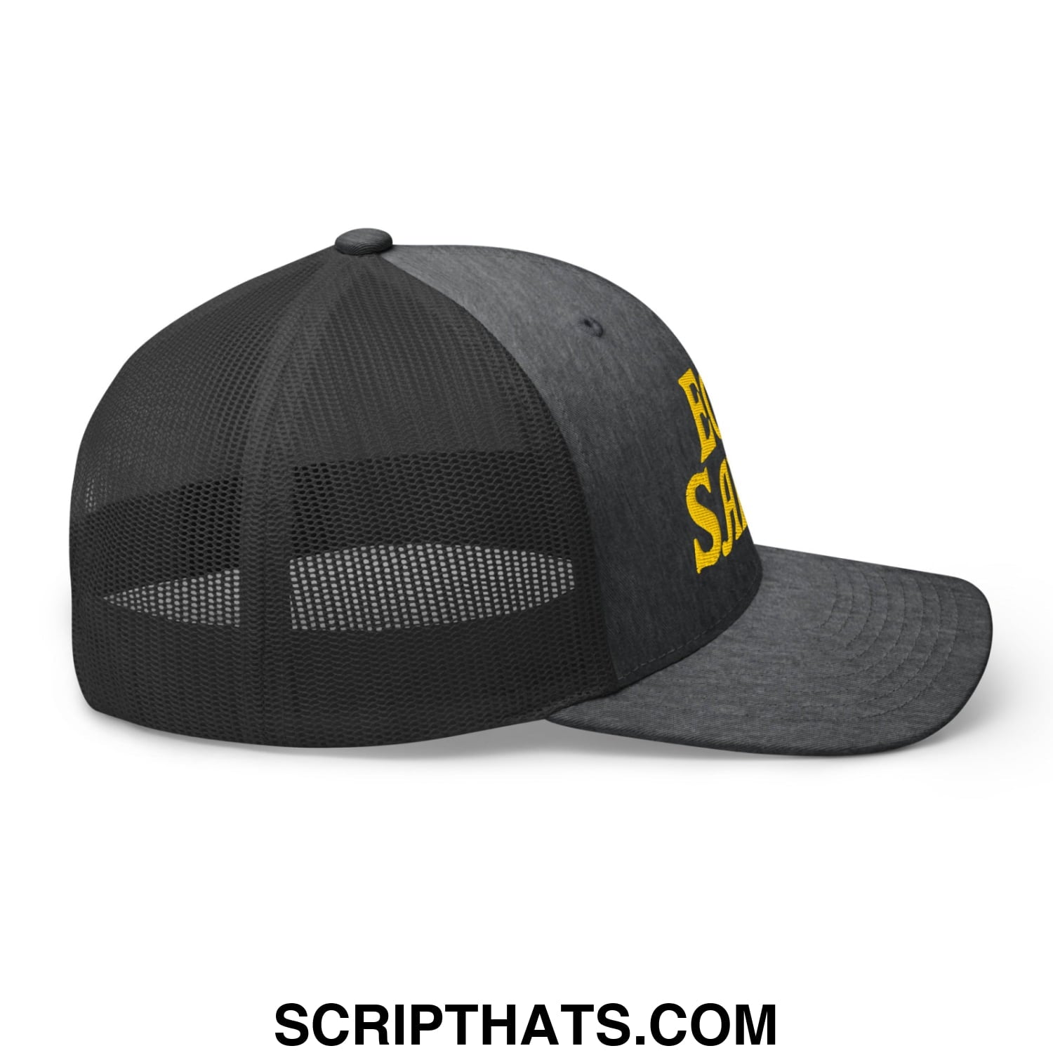 Egg Salad Embroidered Mesh Trucker Hat Dark Heather Gray