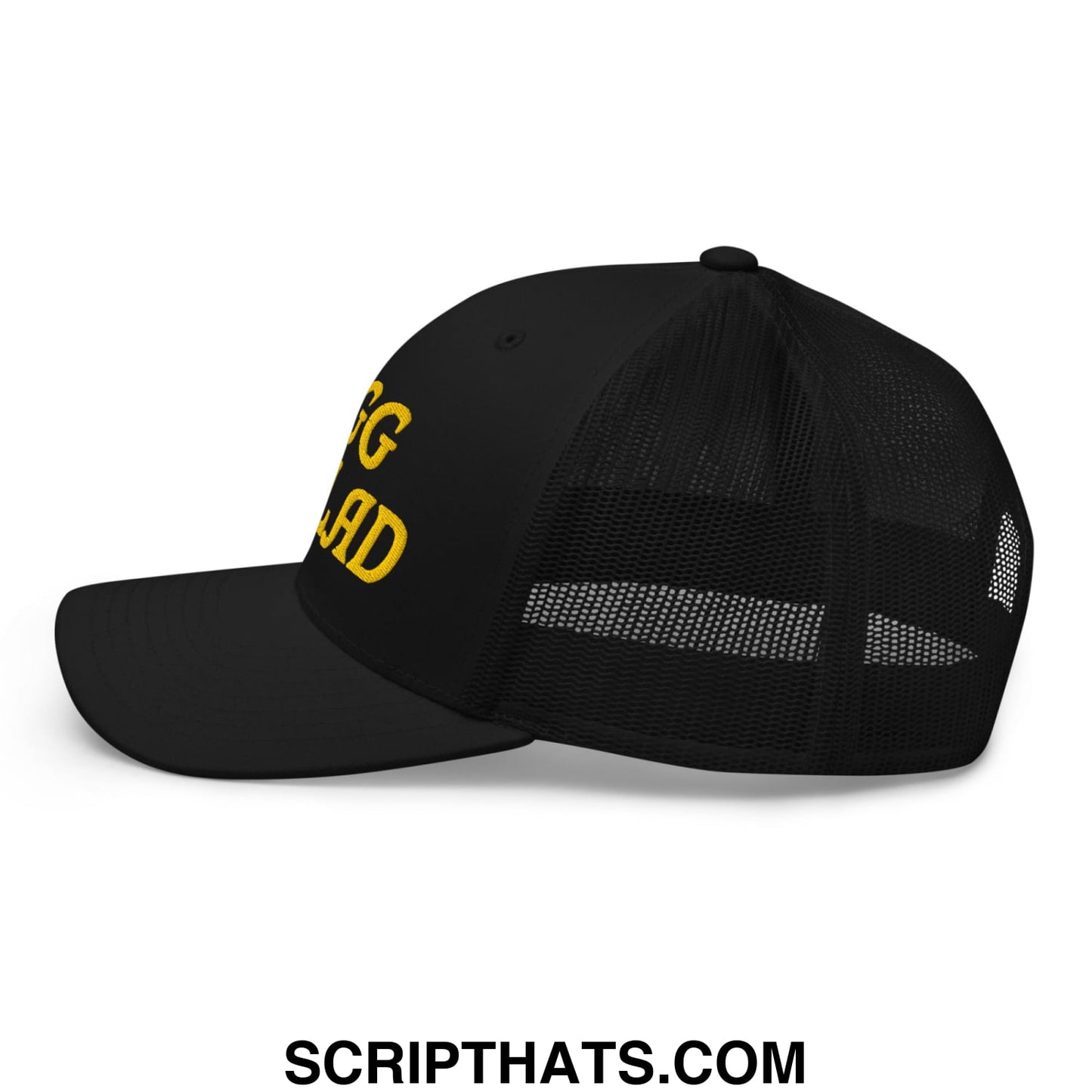 Egg Salad Embroidered Mesh Trucker Hat Black